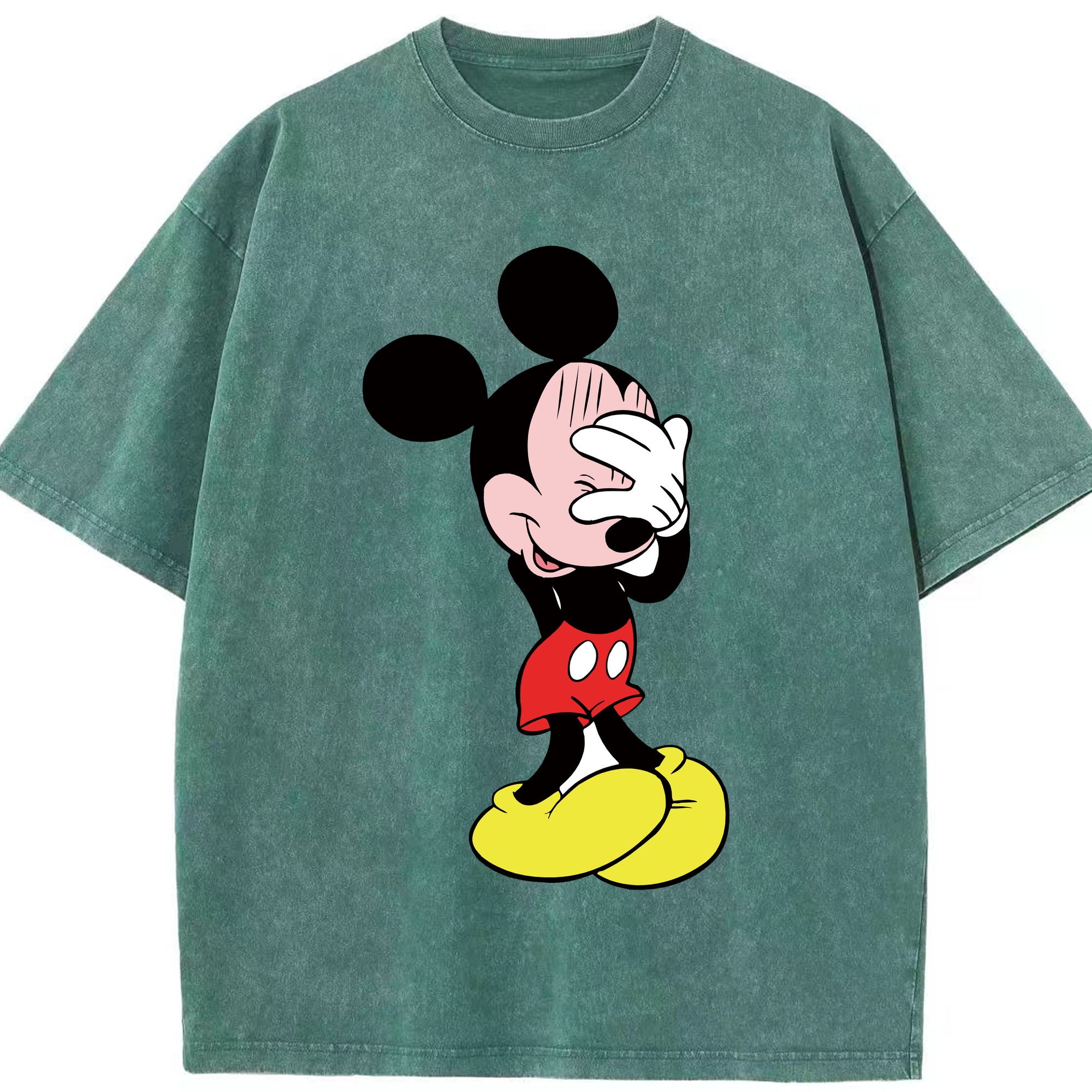 （画像用） ミッキーマウス Mickey Mouse 綿100% ヴィンテージ風 半袖Tシャツ（フロントプリント）